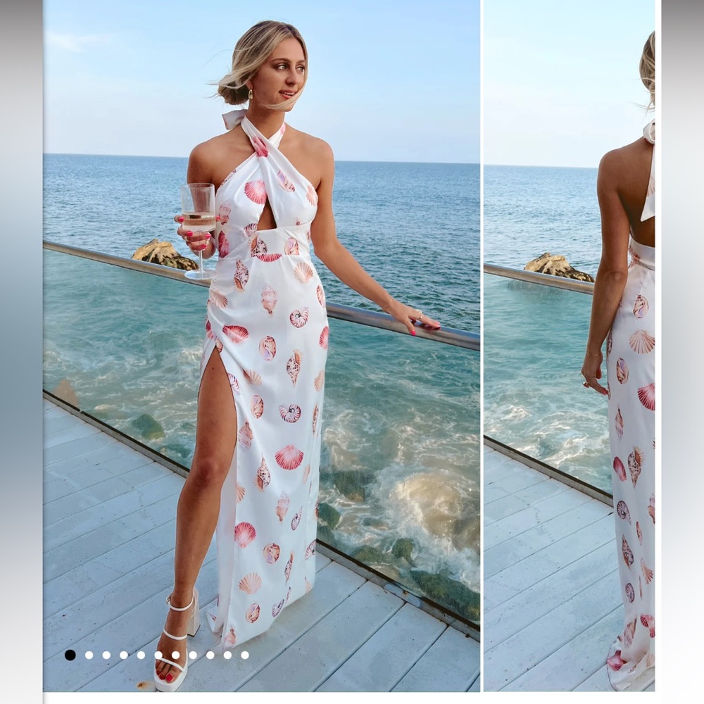 Show Me Your MuMu White and Pink Seashell Dress